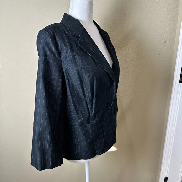 MOSSIMO Pinstripe Cropped Sleeve Blazer Size Large - Picture 11 of 13